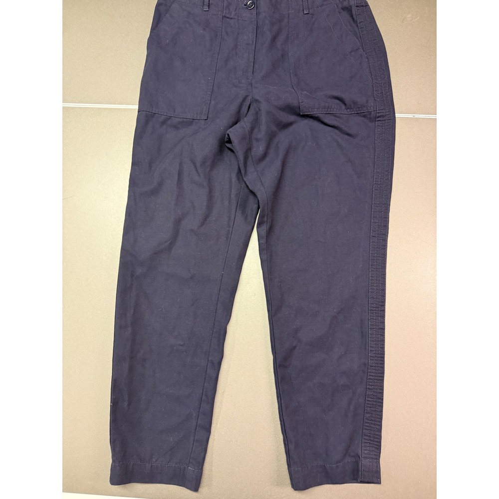 Talbots Navy Blue Slim Cargo Pants Cotton Lyocell Blend Size 12 career comfy